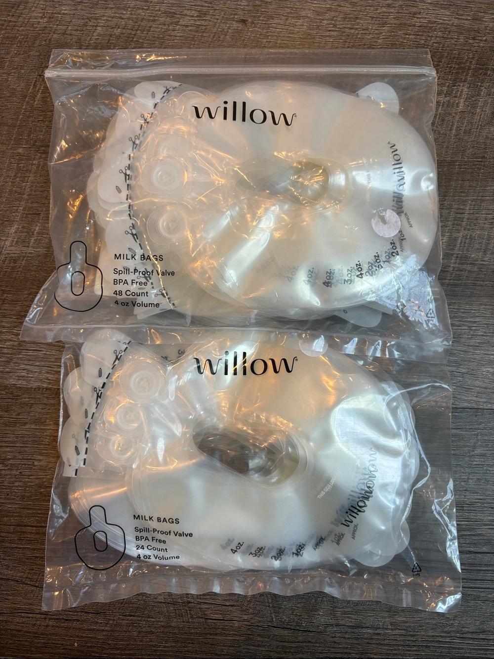Willow Milk Storage Bags 4oz Spill Proof 69 Total Bags